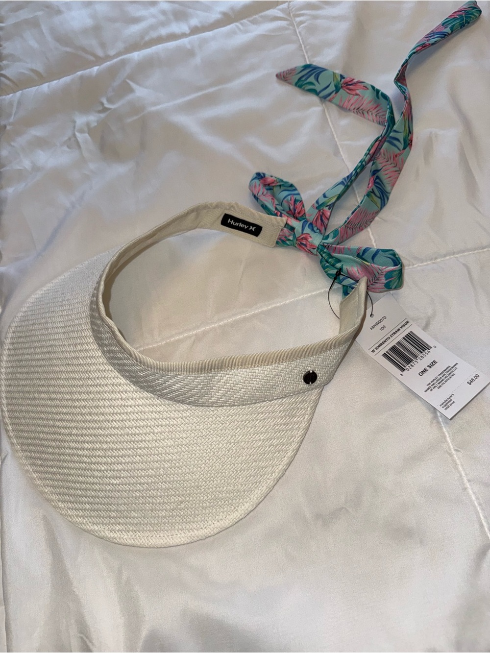 NWT Hurley Sorrento Straw Gardening Floral Sun Visor